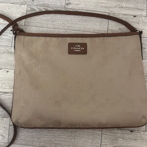 Coach 35454 Signature Nylon Ipad Crossbody Bag